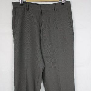 Haggar Men's Pants Pleated Pockets No Iron Care Gray 32 X 30